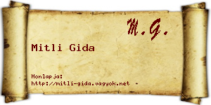 Mitli Gida névjegykártya